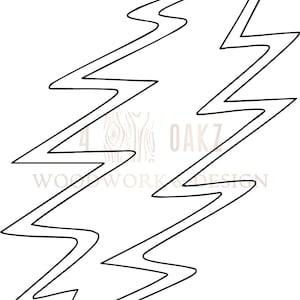Lightning Bolt Line Art: Grateful-Inspired SVG PNG DXF (Digital Download