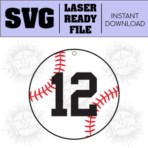 Portachiavi da baseball SVG * File digitale * Pronto per il laser