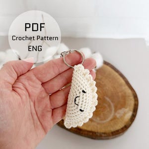 Dumpling keychain pattern, kawaii dumpling bag charm tutorial