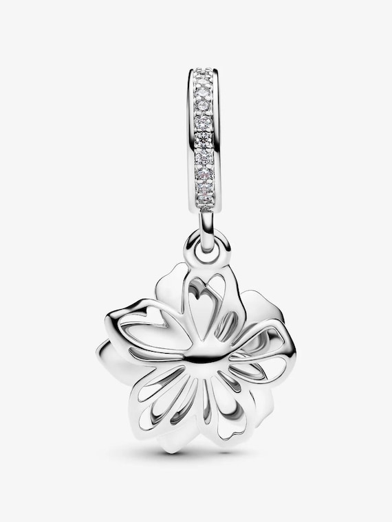 Brand New! Pandora Blue Blossom Dangle Charm790667 With Gift