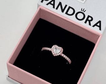 Elevated Heart Ring Pink Promise Ring Pandora BRAND NEW Pandora
