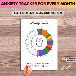 Track Anxiety Worksheet - Printable Planner Page - PRINTABLE + Digital Journal Page - Anxiety Log - Habit Tracker - Anxiety Journal