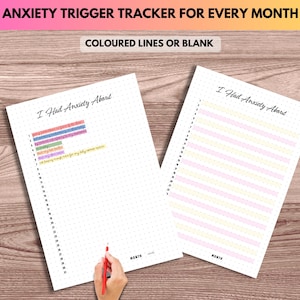 Anxiety Trigger Tracker - Anxiety Tracker - Habit Tracker - Anxiety Journal - Anxiety  PRINTABLE + DIGITAL - Journal Page - Mental Health