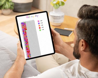 PRINTABLE & DIGITAL Rate My Day - PRINTABLE Journal Page - Planner Page - Daily Rating - Mood Tracker - Year In Pixels - Monthly Tracker