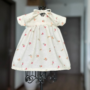 Doll dress many sizes, doll clothes, natural fabric / Flower dress for doll , handmade clothes for doll, heirloom dolls