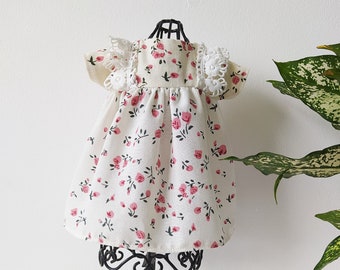 Linnen poppenjurk vele maten, poppenkleding, natuurlijke stof / bloemenjurk voor pop, handgemaakte kleding voor pop, erfstukpoppen, linnen stof