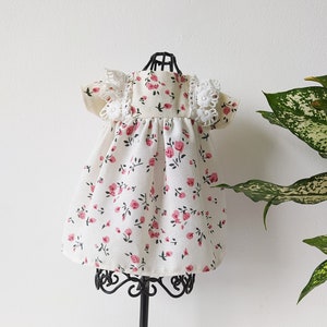 Linen doll dress many sizes, doll clothes, natural fabric / Flower dress for doll , handmade clothes for doll, heirloom dolls, linen fabric