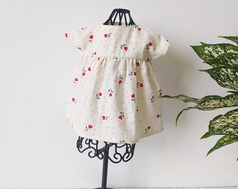 Doll dress many sizes, doll clothes, natural fabric / Flower dress for doll , handmade clothes for doll, heirloom dolls