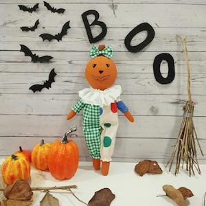 Muñecas de Halloween hechas a mano: regalos de Halloween, muñecas decorativas de Halloween, muñecas de calabaza de Halloween