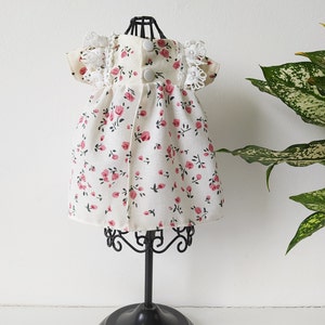 Linen doll dress many sizes, doll clothes, natural fabric / Flower dress for doll , handmade clothes for doll, heirloom dolls, linen fabric image 3