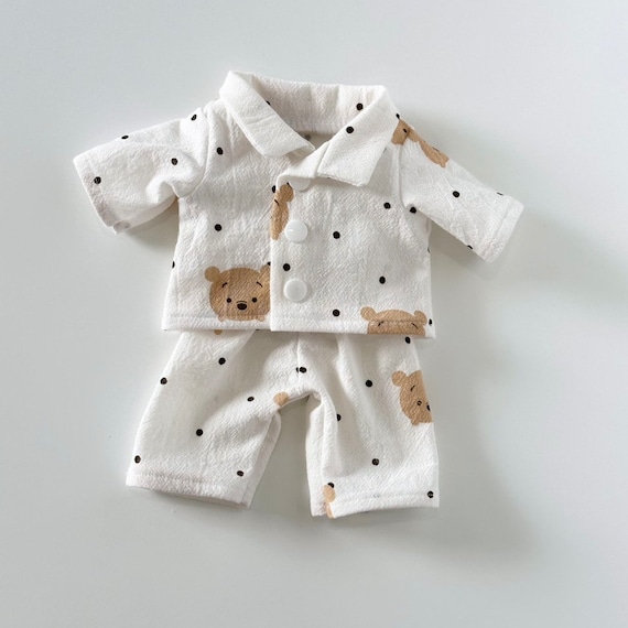 Handmade 40cm Doll Pajamas, Cute Bear Print Doll Clothes
