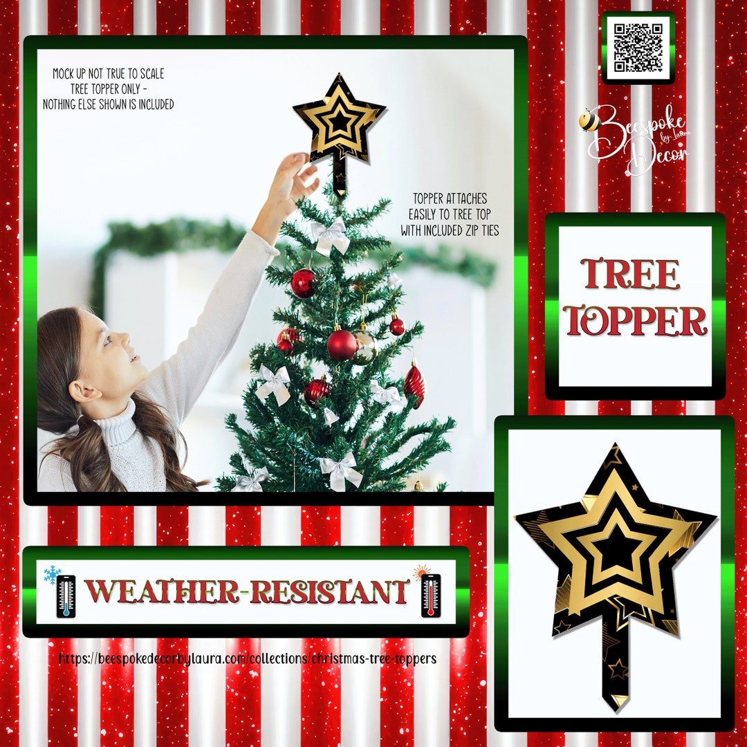 Shining Star Tree Topper / Gold Star Tree Decoration / Etsy