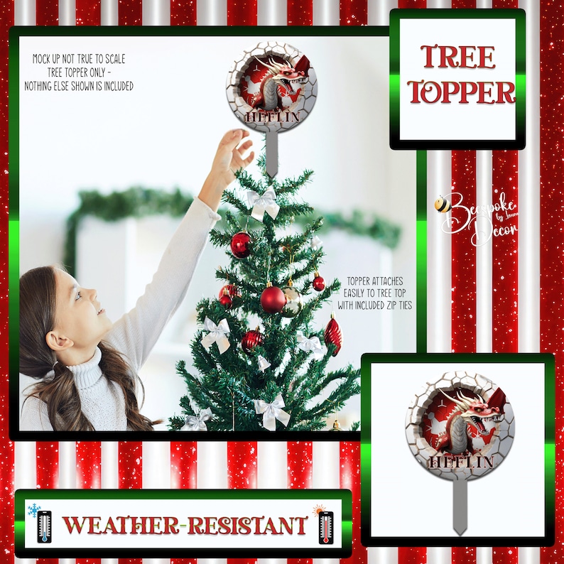 Dragon 3D Look Tree Topper / Dragon Christmas Tree Topper / Etsy