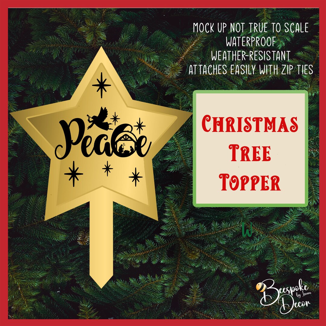 Peace Shining Star Tree Topper / Nativity Tree Decoration / Etsy