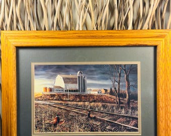 At the Crossing Wildlife Print by Jim Hansel. Includes Mat and Frame. 19” X 15”