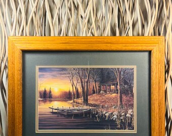Simple Pleasures Wildlife Print by Jim Hansel, 19" x 15" Oak Frame (Includes Mat)