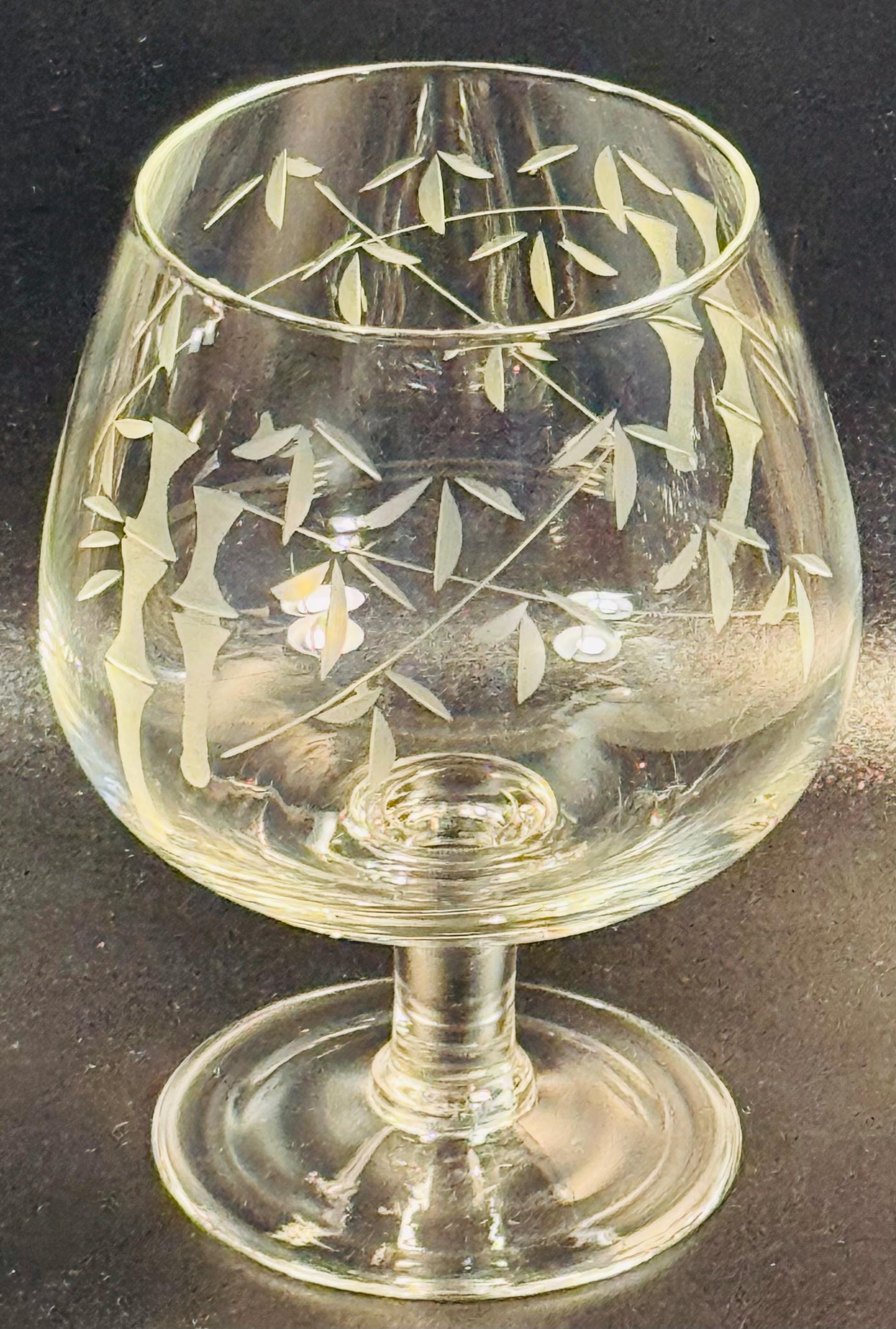 SASAKIacoustic ビンテージ　クリスタル Vintage Sasaki Japan Star Etched Mini Martini Glasses Set of