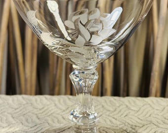 Vintage Tiffin Franciscan Crystal "Picardy" Champagne sherbet Glass.