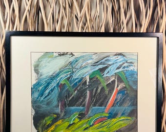 Don C. Kincaid El Lago Tropical Original Signed Abstract Mat and Framed. Numbered 39.