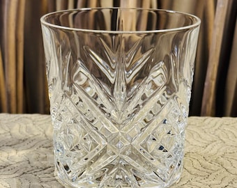 Vintage Cristal D'Arques Durand, Masquerade On the Rocks Glass 3 5/8" Tall.   In New Condition.