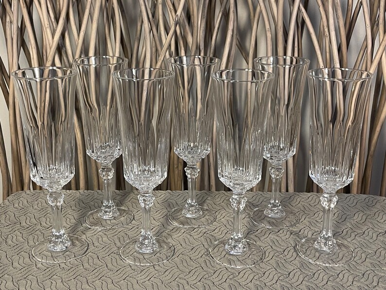 Cristal Darques Longchamp Champagne Flutes. in Excellent Condition
