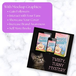 30 Cozy Cat Canva Book Mockup Templates for Authors Writers Bookstagram ...