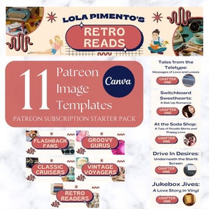 11 Retro Patreon Canva Templates for Authors | Writers | Creators | Artists | Subscription | Digital Download