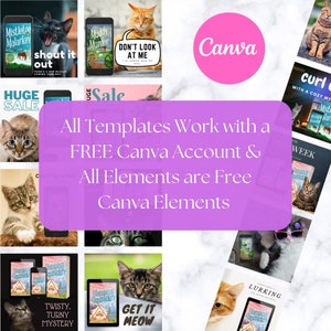30 Cozy Cat Canva Book Mockup Templates for Authors Writers Bookstagram ...