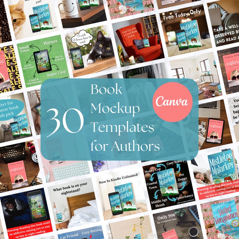 30 Canva Book Mockup Templates for Authors Writers Etsy