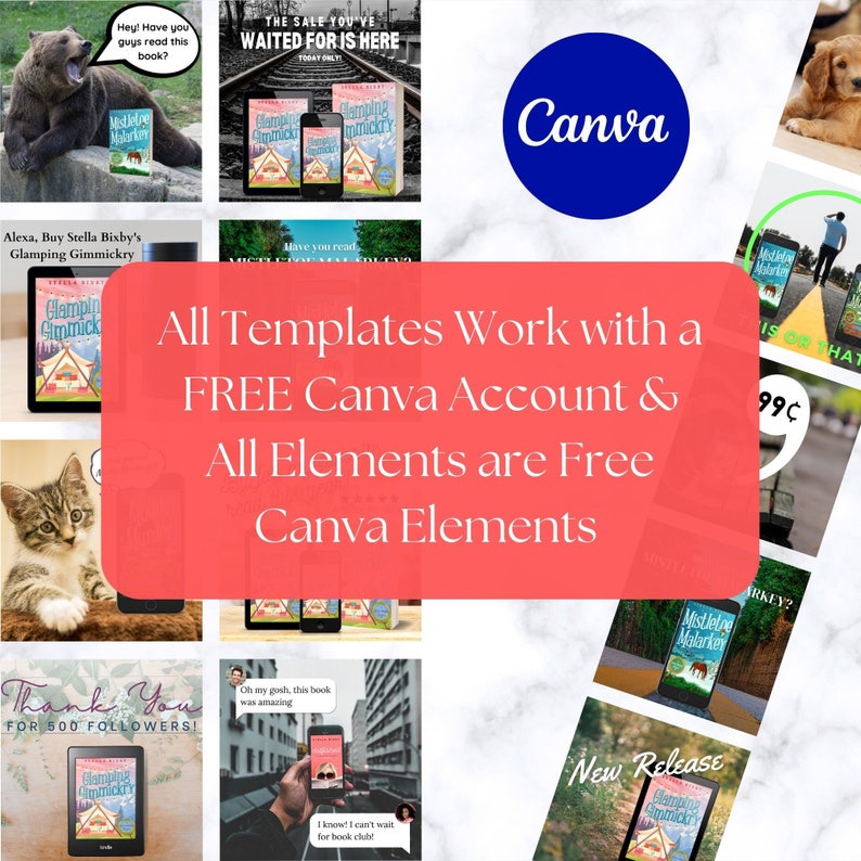 30 Canva Book Mockup Templates for Authors Writers Bookstagram Digital