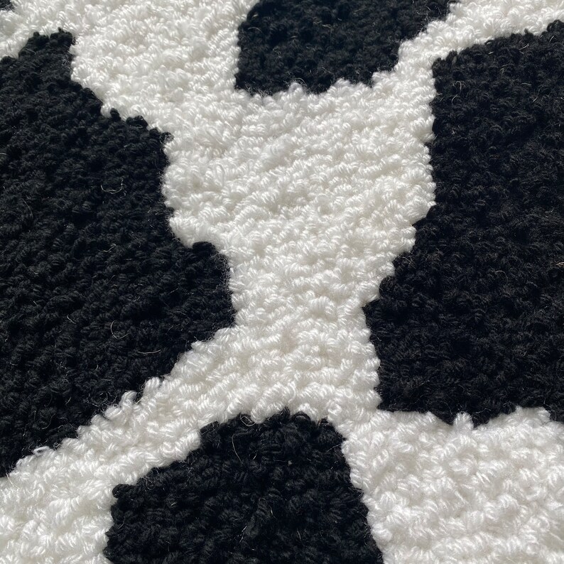 Cow Print Rug Black and White Rug Etsy