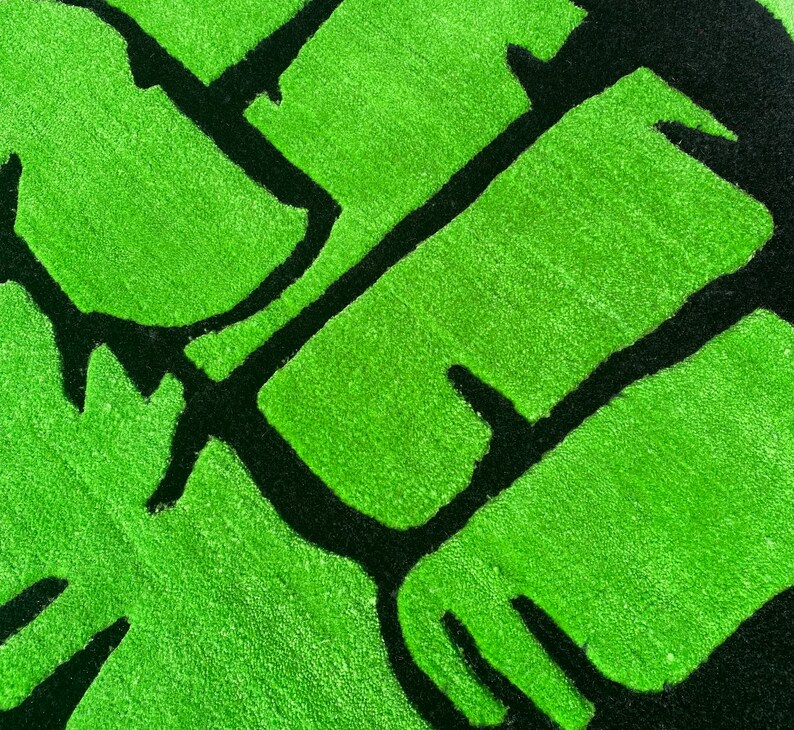 The Hulk Rug Green and Black Rug Superhero Rug Etsy