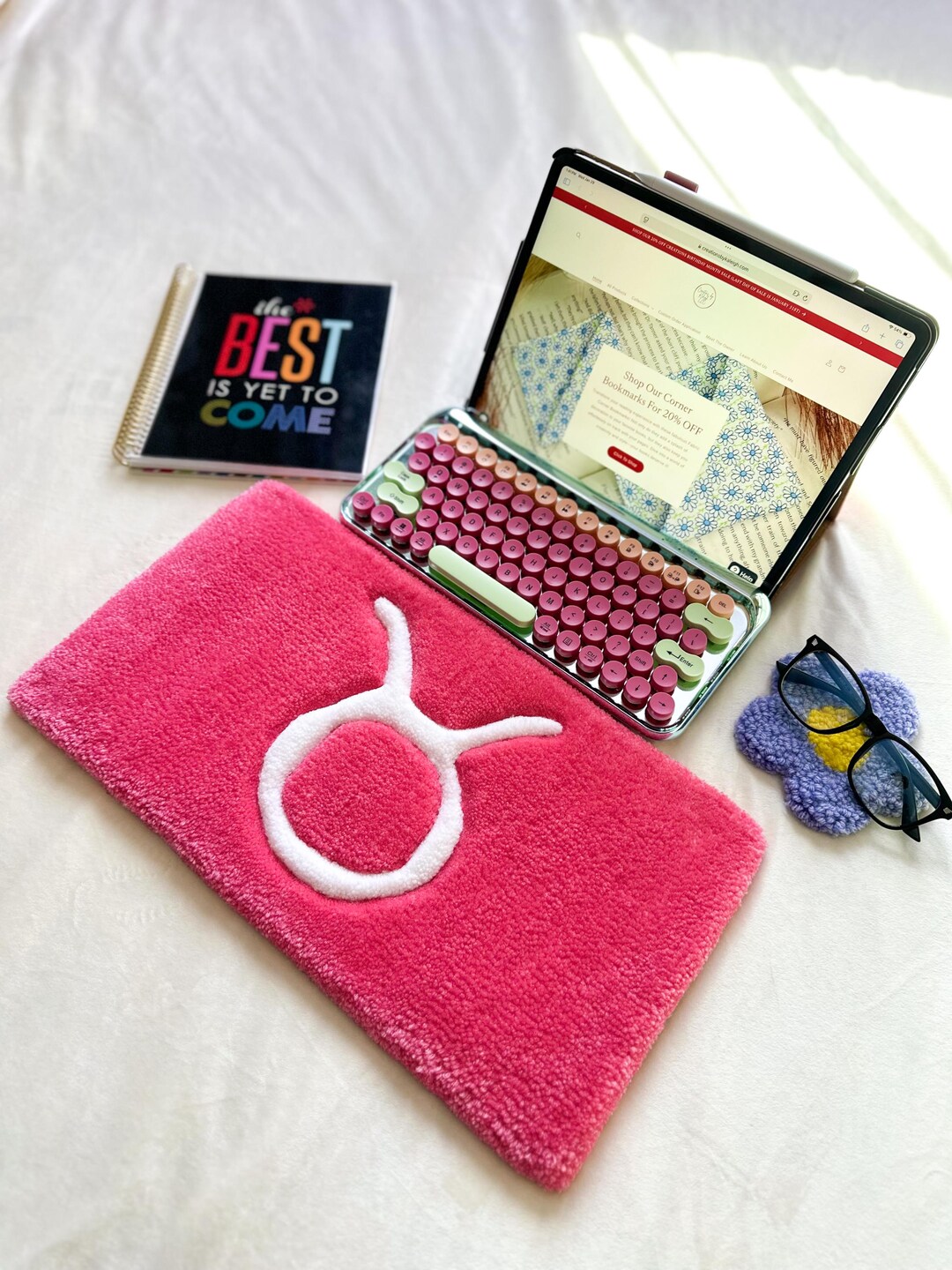 Taurus Keyboard Rug Mat, Astrology Keyboard Mat, Pink Keyboard Mat - Etsy