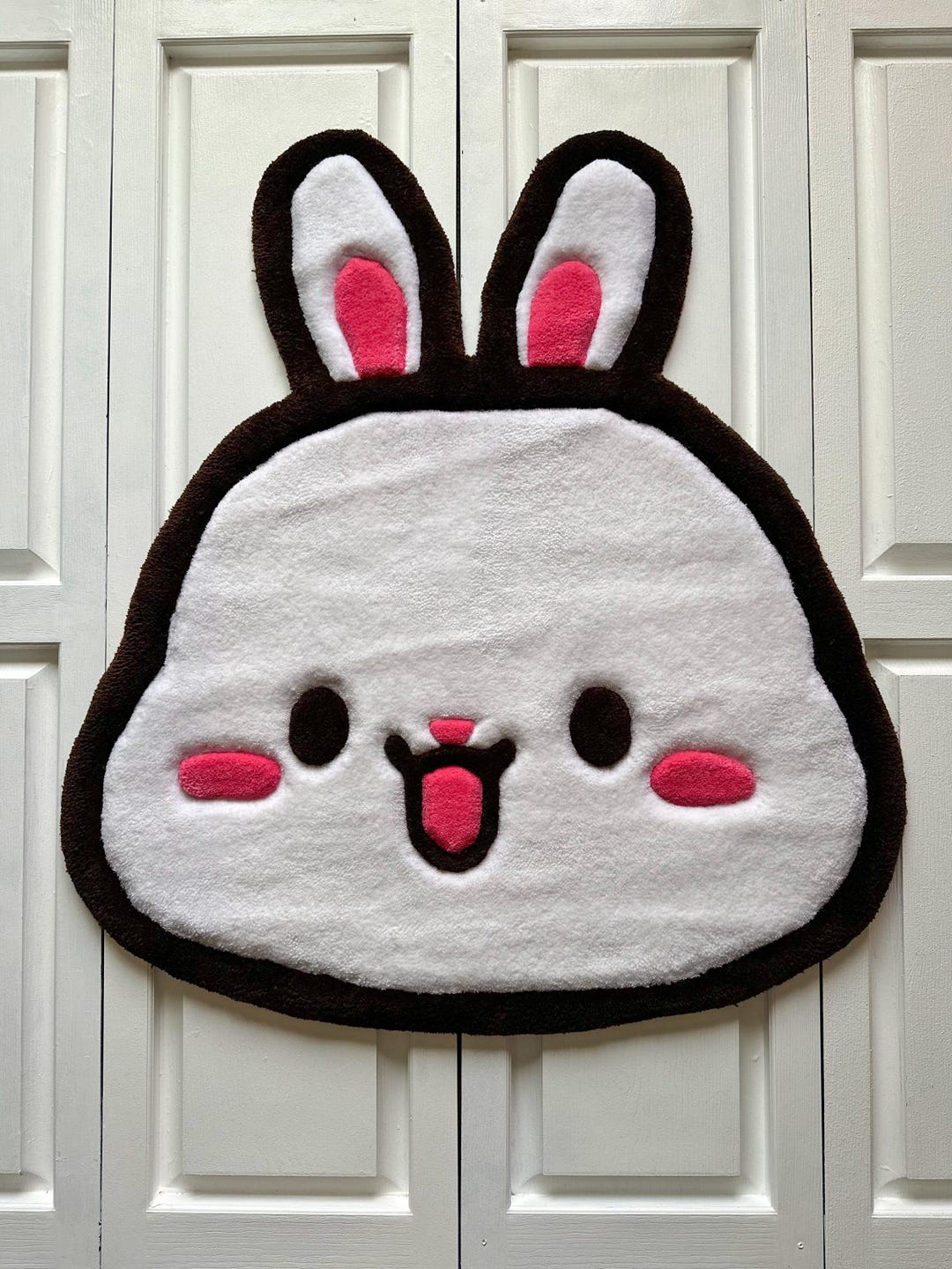 Cute White Bunny Rug | Whimsical Nursery Playroom Decor - Etsy
