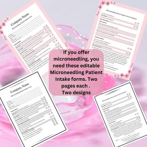 Microneedling Intake Forms - Skincare Intake Forms - Microneedling Patient Intake Forms - Microneedling Patient Details- Collagen Induction