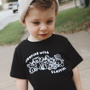 Sleeping with Stuffies | Toddler T-Shirt | Kids Alternative Parody | Trendy & Alternative Style For Your Little Rockstar