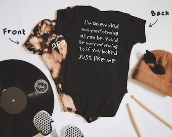 Dear Diary - I'm An Emo Kid | Baby Bodysuit | Emo Kid Song Parody | Trendy & Alternative Style For Your Little Rockstar!