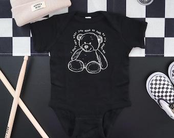 Pop Punk Baby Bodysuit: "I Don't Care" Teddy Bear Band Parody