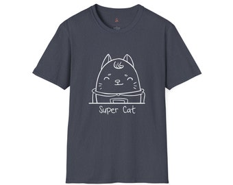 Super Cat Tee - "My Cat's Multiple Purr-sonalities" Original T-Shirt Collection - Feline Fun, Unisex Cotton Comfort, Whimsical, 6 colors