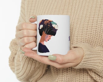 Happy Mother-s Day Ceramic Mug - To You, my Forever Garden - Nature Goddess with Blooming Flowers