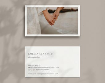 Photography Business Card Template for Photographers: Editable Canva, horizontal (Digital Download)
