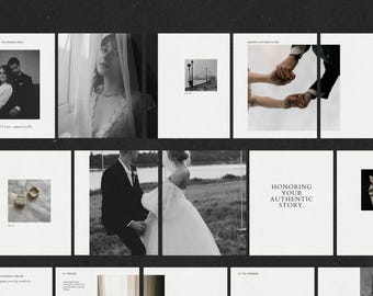Elegant Wedding Photography Instagram Carousel Templates: Canva Editorial Seamless Layouts for Photographers (Digital Download)