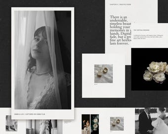 Elegant Wedding Photography Instagram Templates: Editorial Canva Social Media Bundle (Digital Download)