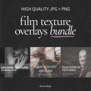 Film Texture Overlays Bundle: Dust, Grain, Scratches and Grunge (Digital Download, JPG, PNG)