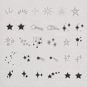30 Procreate Star Stamps, Procreate Brushes Stars, Star Stamps Procreate, Doodle Stamps, Sparkle Procreate Brushes, Cute Star Stamp
