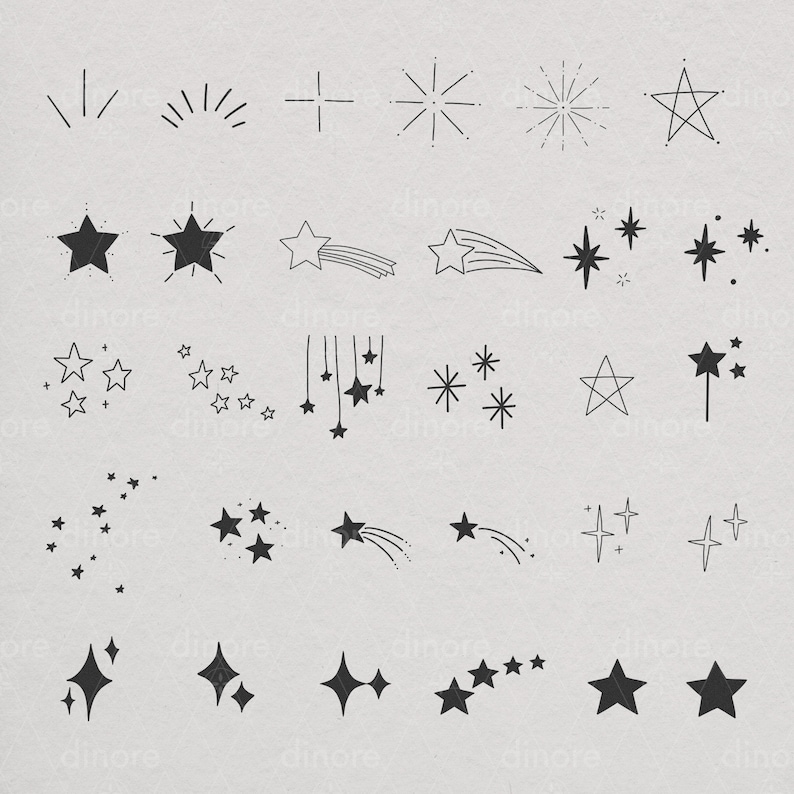 30 Procreate Star Stamps, Procreate Brushes Stars, Star Stamps Procreate, Doodle Stamps, Sparkle Procreate Brushes, Cute Star Stamp
