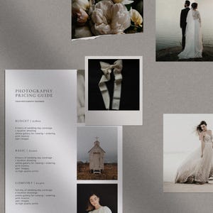Wedding Photography Pricing Guide Template for Photographers Price List Editable Canva Template