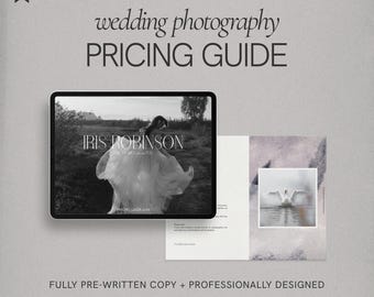 Photography Pricing Guide: 29 Pages pre-written, Editable Canva Template for Wedding Photographers (Digital Download)