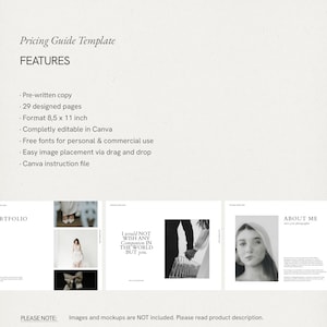 Elegant Wedding Photography Pricing Guide: Canva Ivestment with Pre-Written Content (Digital Download)