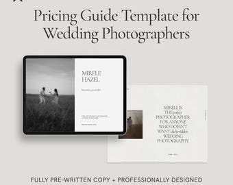 Wedding Photography Pricing Guide Template: 29 Pages pre-written, Editable Canva Design (Digital Download)